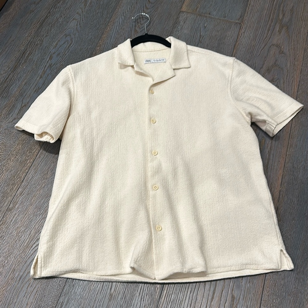 Cream button down shirt